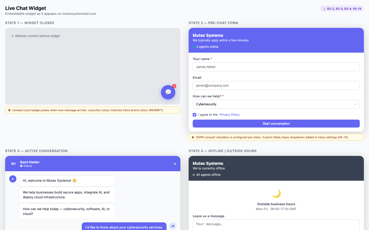 Website widget — Branded chat widget visitors actually use — the channel customers see.