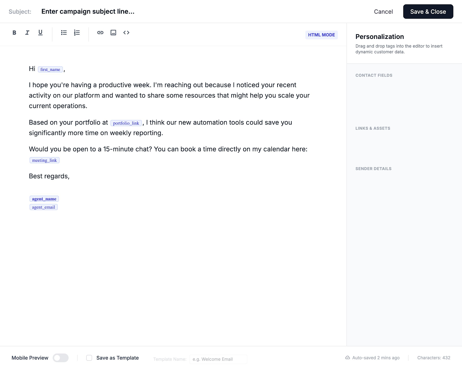 Composer — Plan and compose campaigns before they go anywhere.