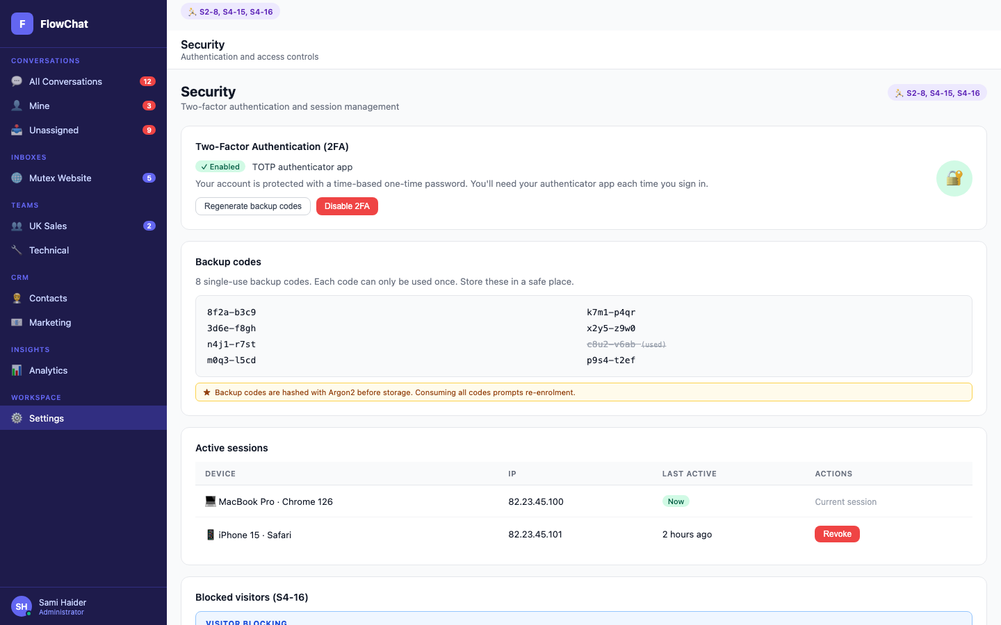 Security — Tenant-level security controls.