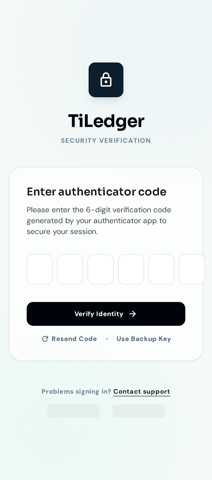 MFA challenge — Multi-factor authentication for owner and manager accounts.