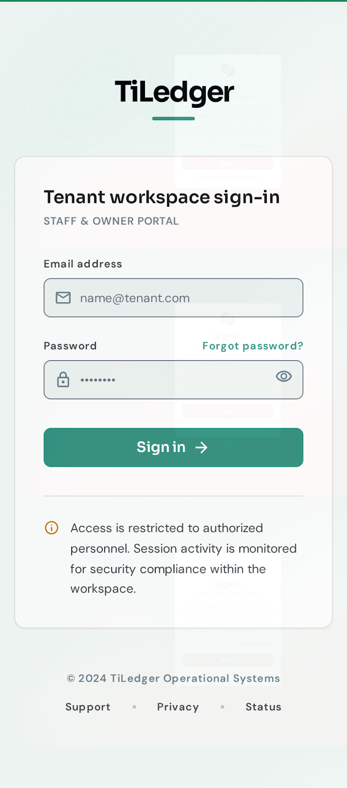 Sign in — Same JWT authentication as the web ERP.